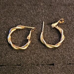 Gold-tone Twisted Hoop Earrings